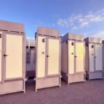 group of portable prefabricated toilet