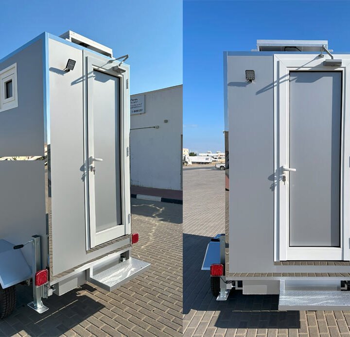 trailer toilet with two different view