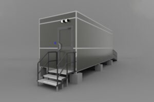 container toilet with ramp for rent