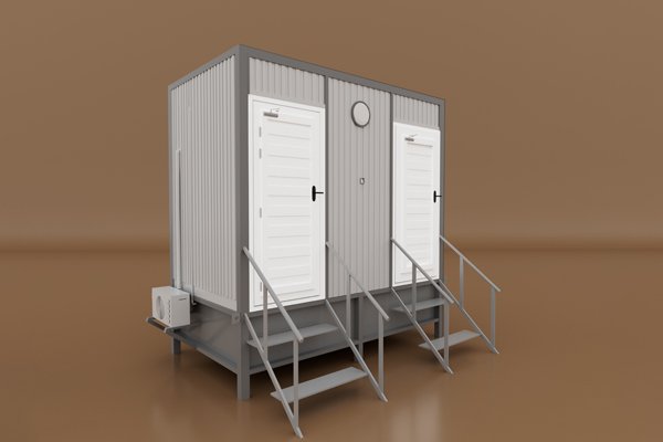 twin door prefabricated portable toilet